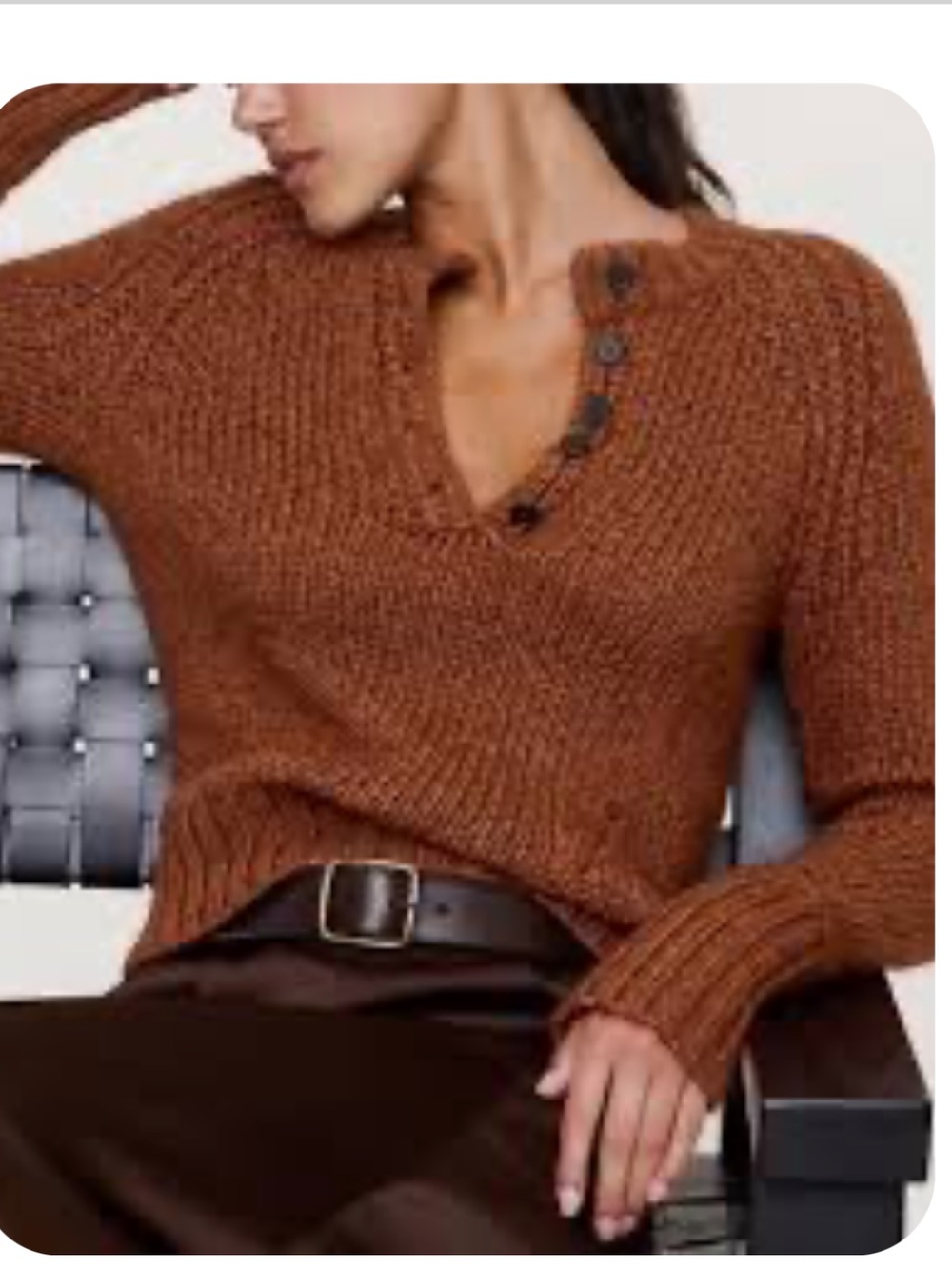Banana Republic chunky Henley- 100% natural fibers
